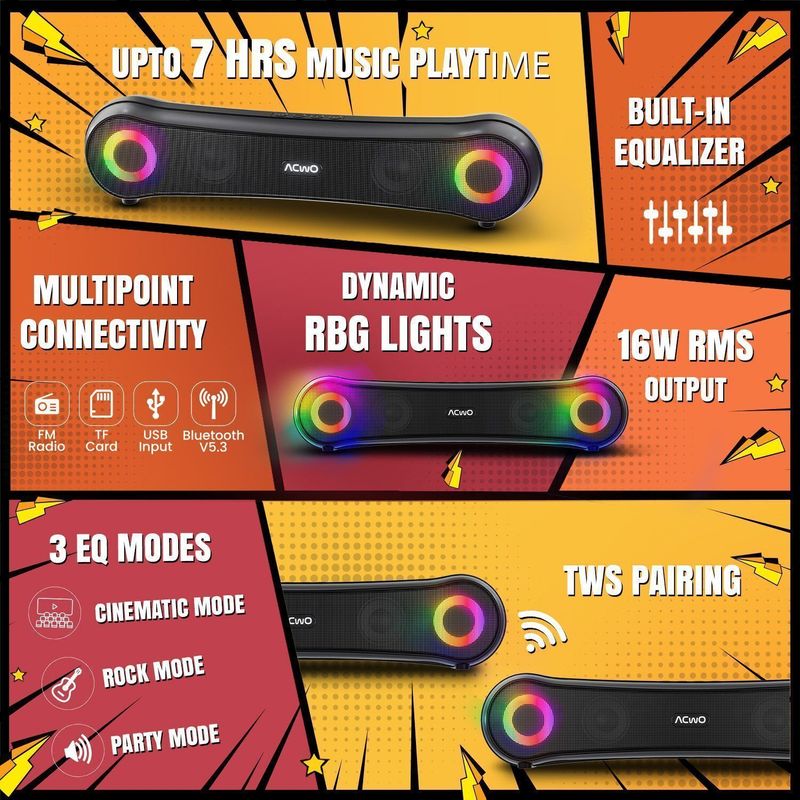 ACwO CARNIwAL Desi with 7H Playtime, Dual Speakers - Image 6
