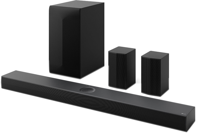 LG SQ75TR, Dolby Atmos, AI Sound Pro, QNED Matching, Center Up-firing Speaker 600 W Bluetooth Soundbar (Black, 5.1.1 Channel)