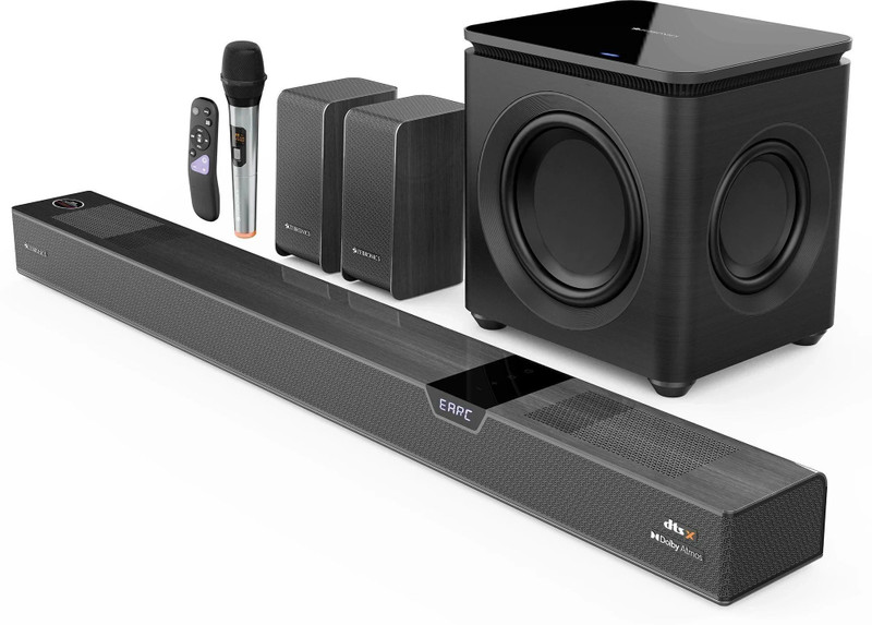 ZEBRONICS Juke Bar 10000 (SBSPK C16) Dolby Atmos, DTS X, Wireless Subwoofer & Satellite 1100 W Bluetooth Soundbar Black, 7.2.4 Channel