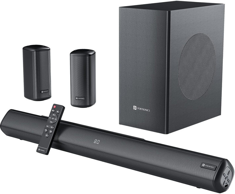 Portronics CineArc 200W Bluetooth Soundbar,Wired Subwoofer with DeepBass,5.1Ch Home Theatre 200 W Bluetooth Soundbar Black, 5.1 Channel