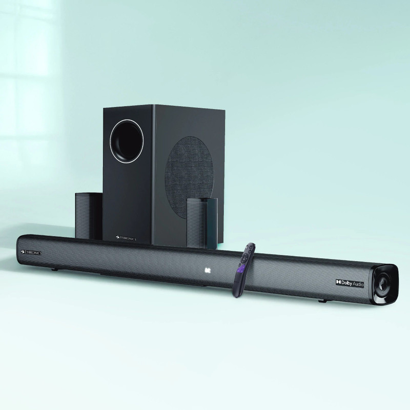ZEBRONICS Juke Bar 9451 (SBSPK C8) Dolby Audio Wireless Subwoofer & Dual Satellite 600 W Bluetooth Soundbar Black, 5.1 Channel