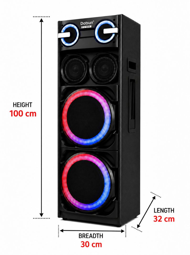 Dotsun ডà¦à¦¸à¦¾à¦¨ Dotsun Trend double 10inch Woofer with wireless mic 380 W বà§à¦²à§à¦à§à¦¥ (à¦à¦¾à¦²à§, সà§à¦à¦¿à¦°à¦¿à¦ à¦à§à¦¯à¦¾à¦¨à§à¦² ) - Image 5