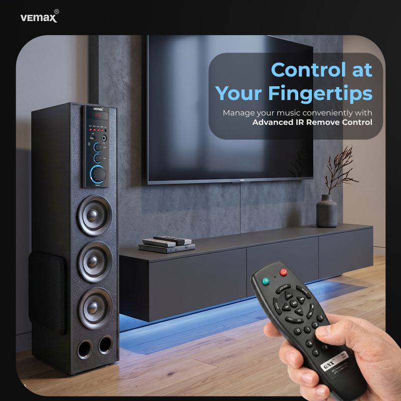 Vemax Aqua 3.0 95W Wireless Bluetooth Tower Speaker - Image 5