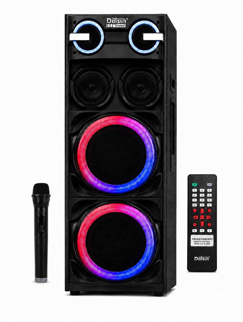 Dotsun ডà¦à¦¸à¦¾à¦¨ Dotsun Trend double 10inch Woofer with wireless mic 380 W বà§à¦²à§à¦à§à¦¥ (à¦à¦¾à¦²à§, সà§à¦à¦¿à¦°à¦¿à¦ à¦à§à¦¯à¦¾à¦¨à§à¦² ) - Image 2