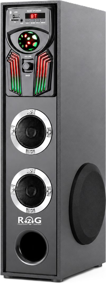 RZG Nitro-220 Pro DJ Tower Speaker 100W Bluetooth Black - Image 4