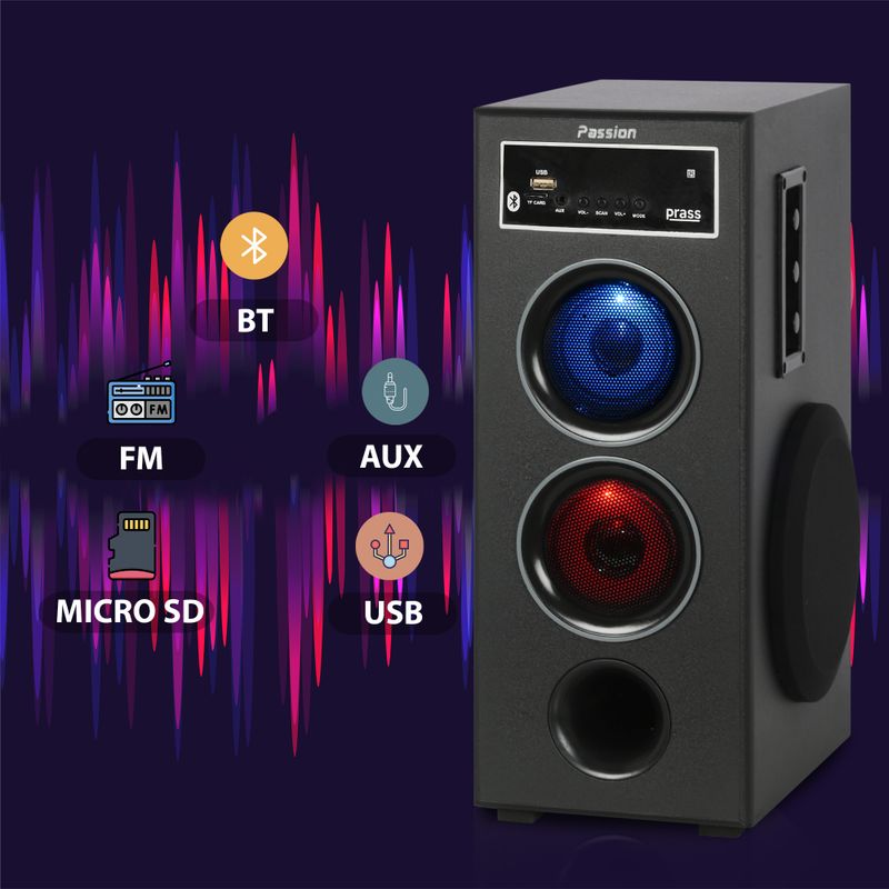 prass Passion Tower 5.25" woofer 3" speaker 50W Bluetooth - Image 5