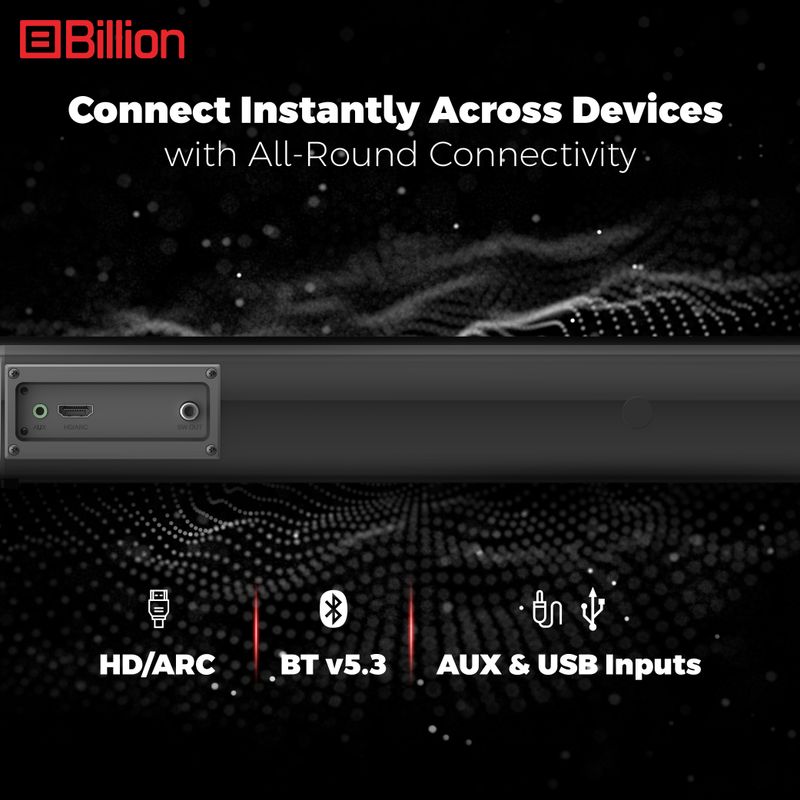 Billion Thunder 60 60W Bluetooth Soundbar (Black, 2.1 Channel) - Image 6