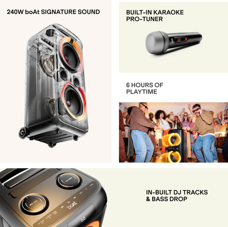 boAt PartyPal 600 Plus 240W Bluetooth Tower Speaker - Image 3