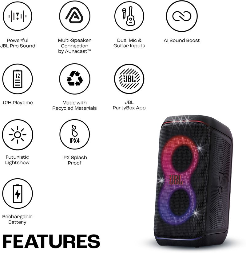 JBL Partybox 120 AI Sound Boost Speaker - Image 4