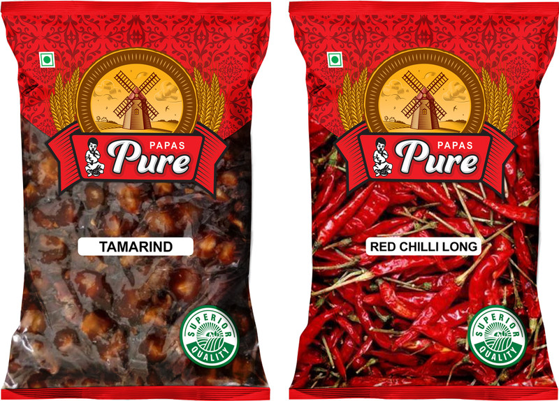 PAPAS Tamarind and Red Chilli with Stem Combo (puli)  (2 x 200 g)