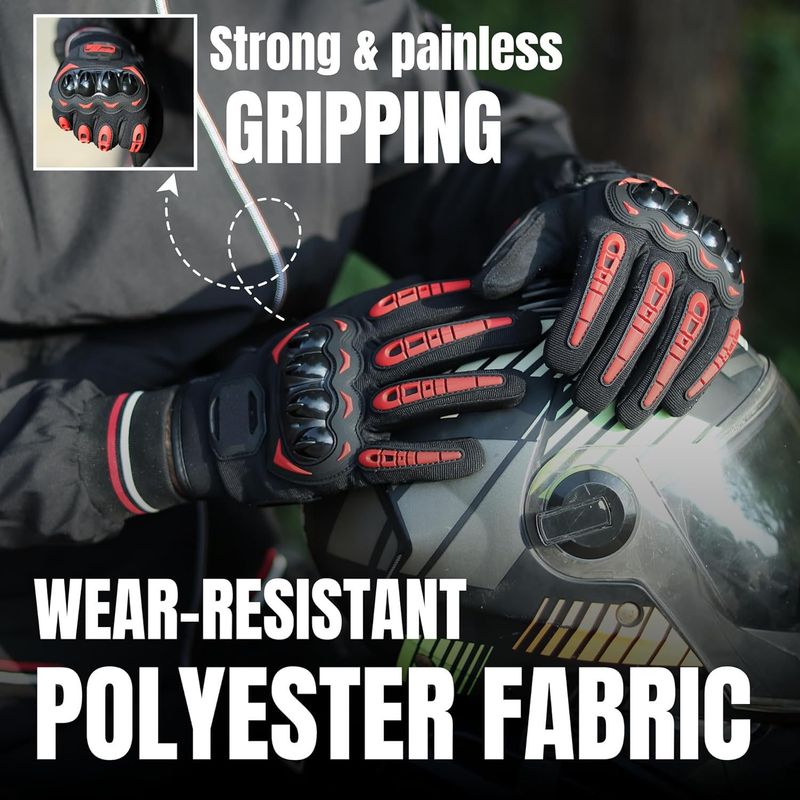 SHIVEXIM Motorcycle Gloves Breathable Anti-Slip Hard Knuckles - Image 7