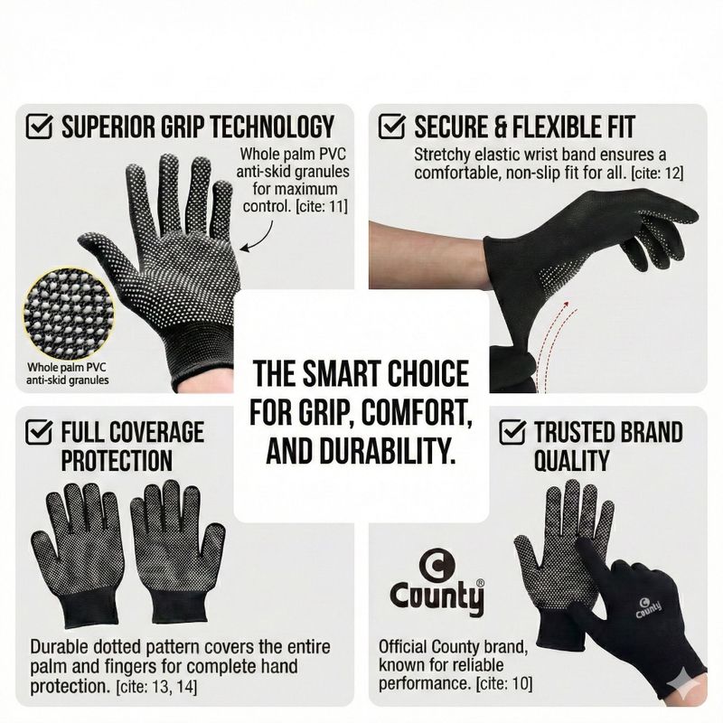 County PVC Dotted Cricket Batting Gloves - Image 5