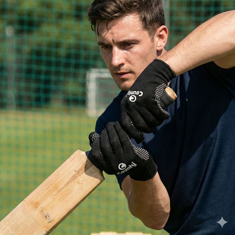 County PVC Dotted Cricket Batting Gloves - Image 4
