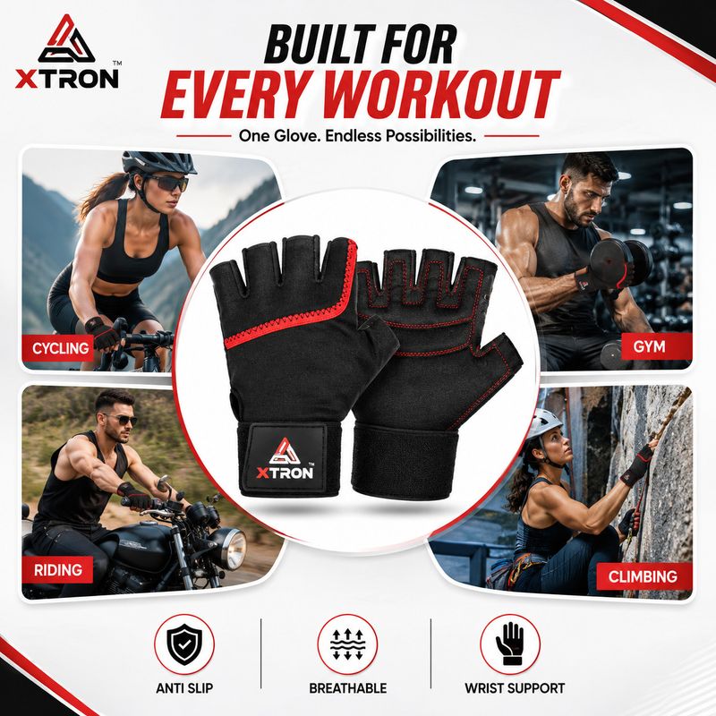 Xtron Gym Gloves for Weight Lifting - Image 6