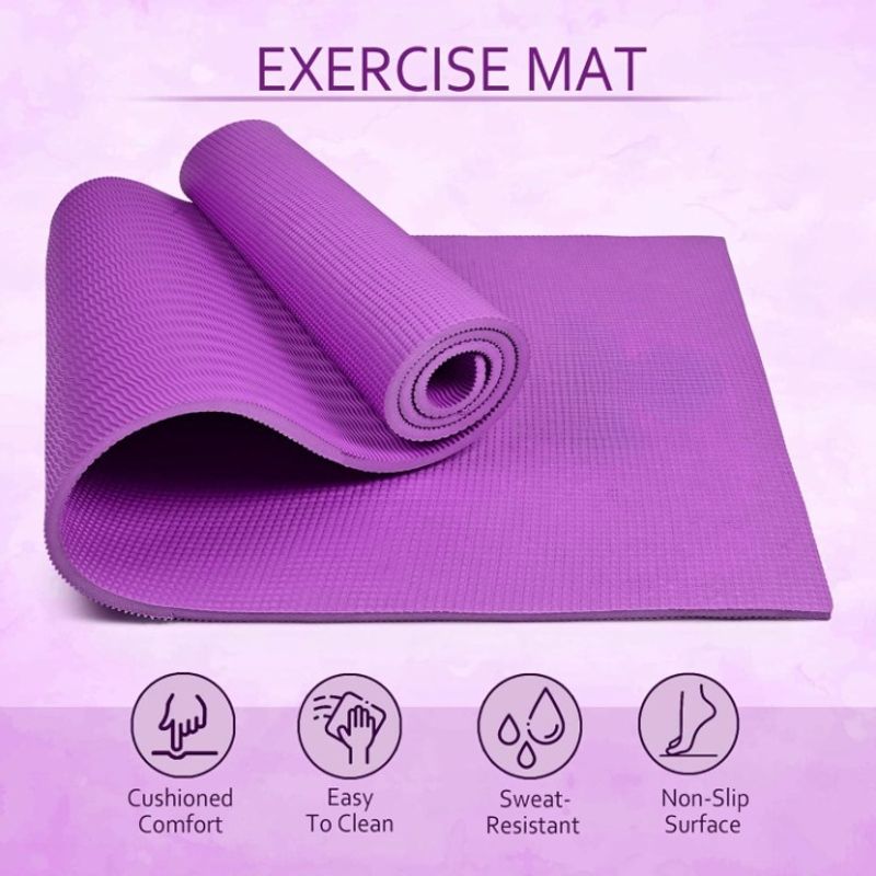 Green Glow 8mm Yoga Mat Green - Image 4