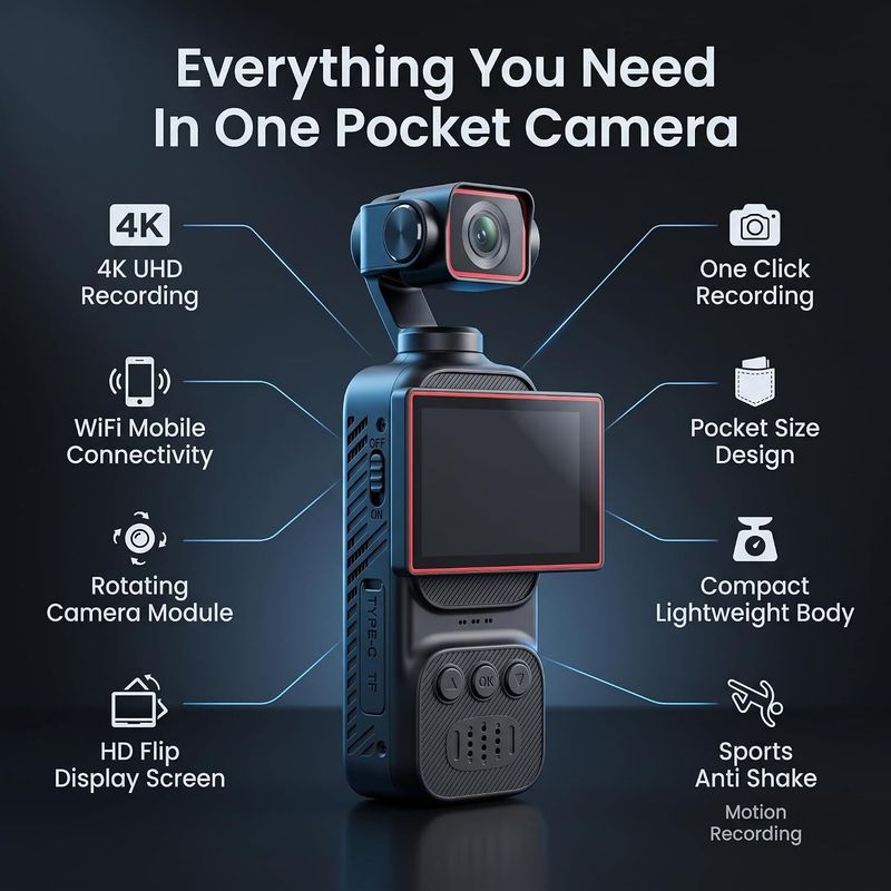 GUPTAVISION 4K WiFi Pocket Camera - Image 3