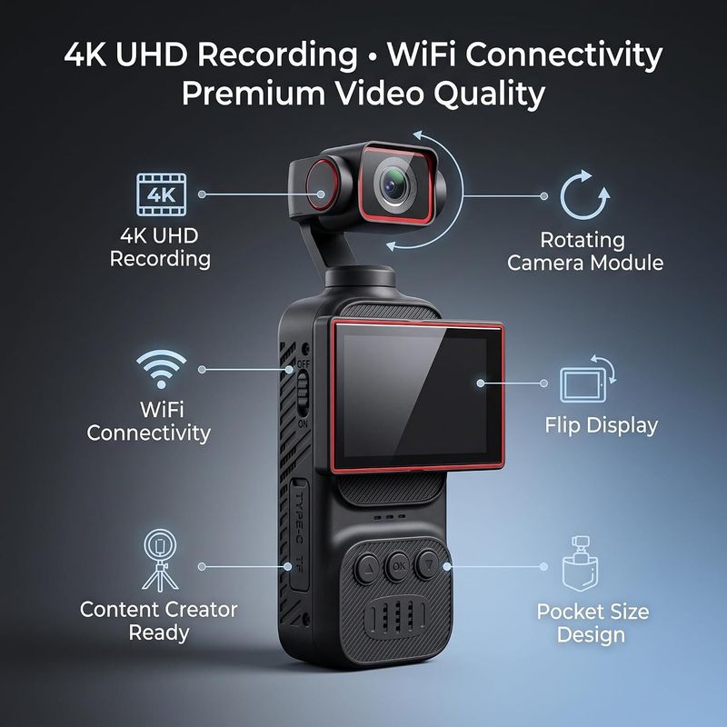 GUPTAVISION 4K WiFi Pocket Camera - Image 6