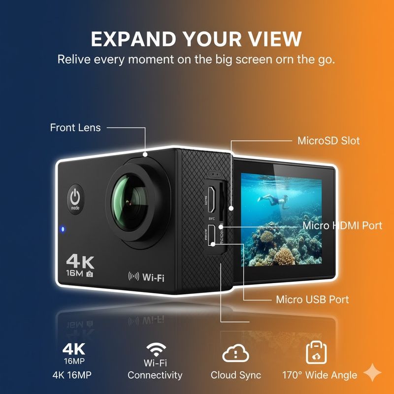 Zepto Professional Helmet 4K 16MP WiFi Action Cam - Image 3