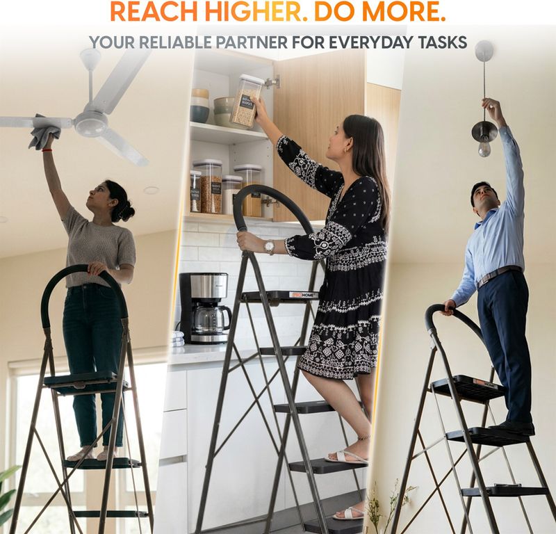 ProHome 5 Step Steel Ladder with Anti-Skid Shoes - Image 6