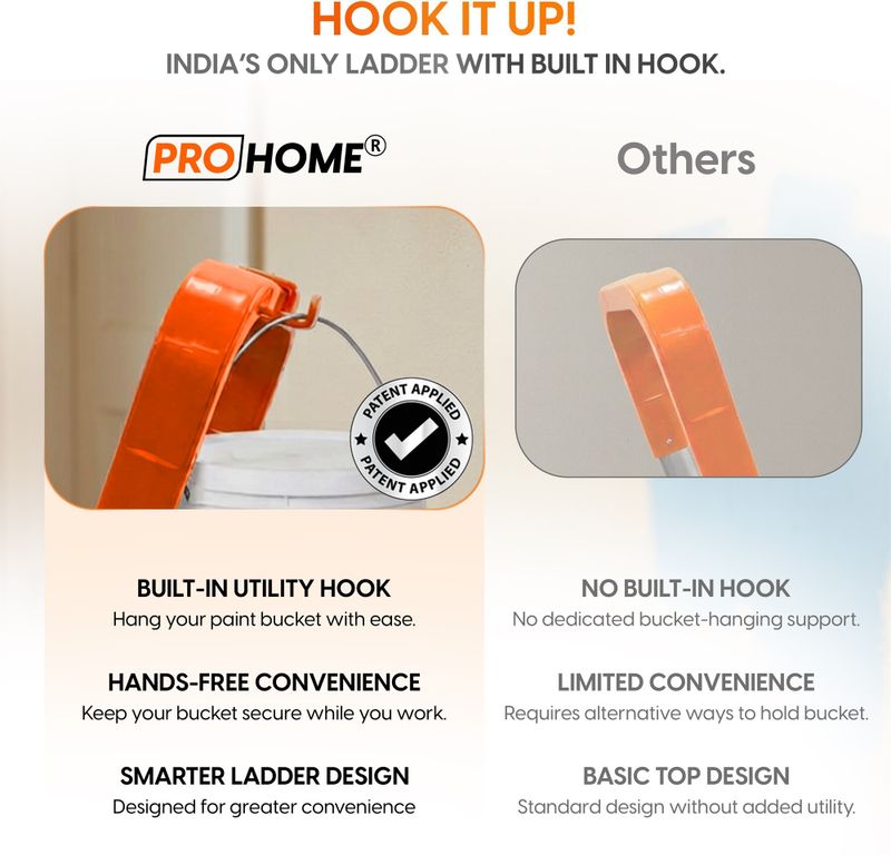 ProHome 6 Step Ladder with Platform, Aluminium - Image 6
