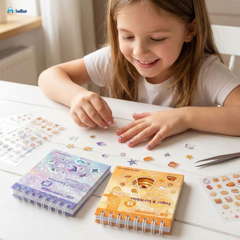FunBlast 9.5 cm Mini Sticker Books with Tweezer - Image 5