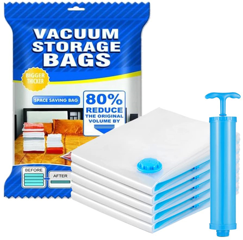 LICHEE Space Saver Compression Sealer Bags with Manual Pump Hanging Storage Vacuum Bags Travel Storage Vacuum Bags deal from flipkart