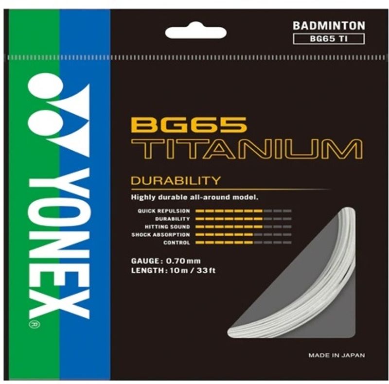 YONEX BG 65 Titanium 0.7 Badminton String - 10m White - Image 3