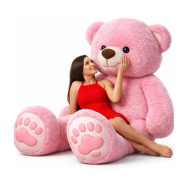 stuffed toys 4 feet pink teddy bear / high quality / love teddy For girls valentine & Anniversary gift / cute and soft teddy bear -122 cm (Pink)  - 48 inch (Pink)