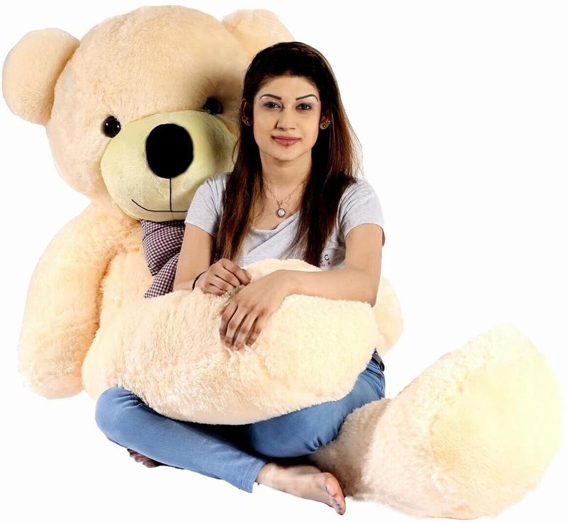 Plushie 4 Foot Cream Teddy Bear - Image 4