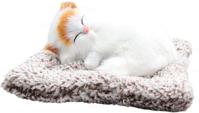 funblast cute sleeping cat plush toy meow sound gift kids accessories 12 cm