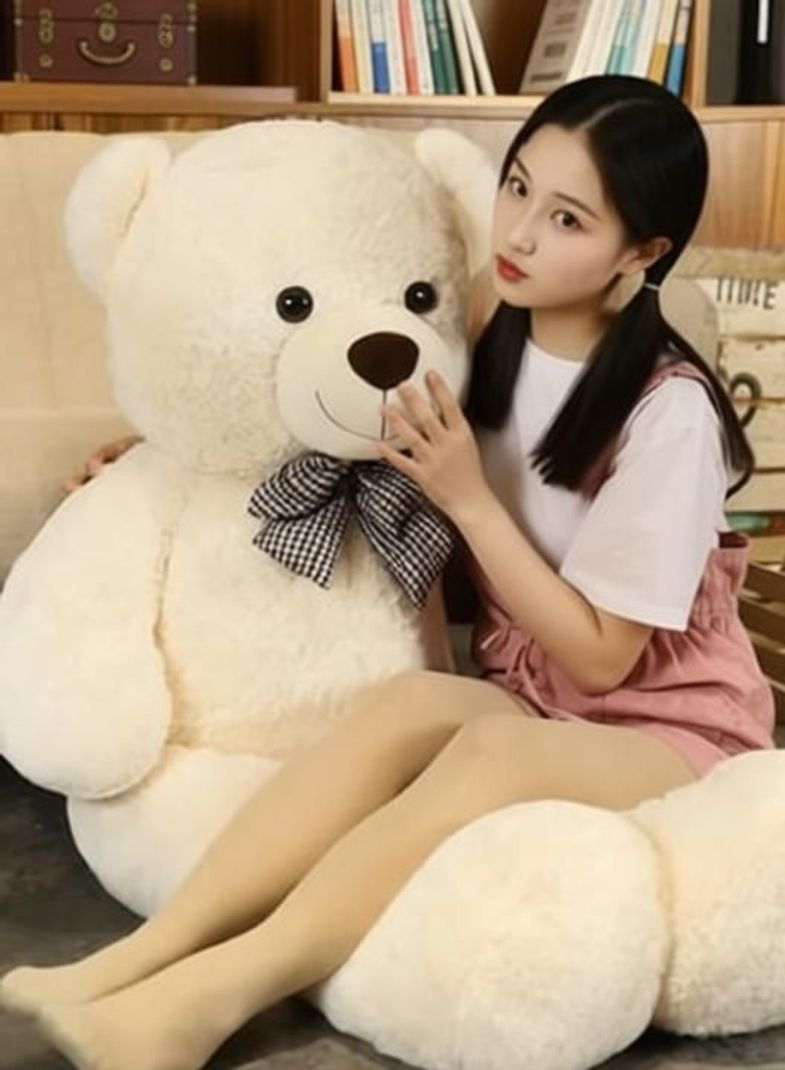 Plushie 4 Foot Cream Teddy Bear - Image 6