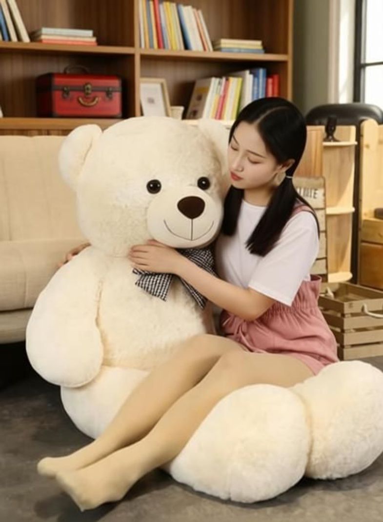 Plushie 4 Foot Cream Teddy Bear - Image 3