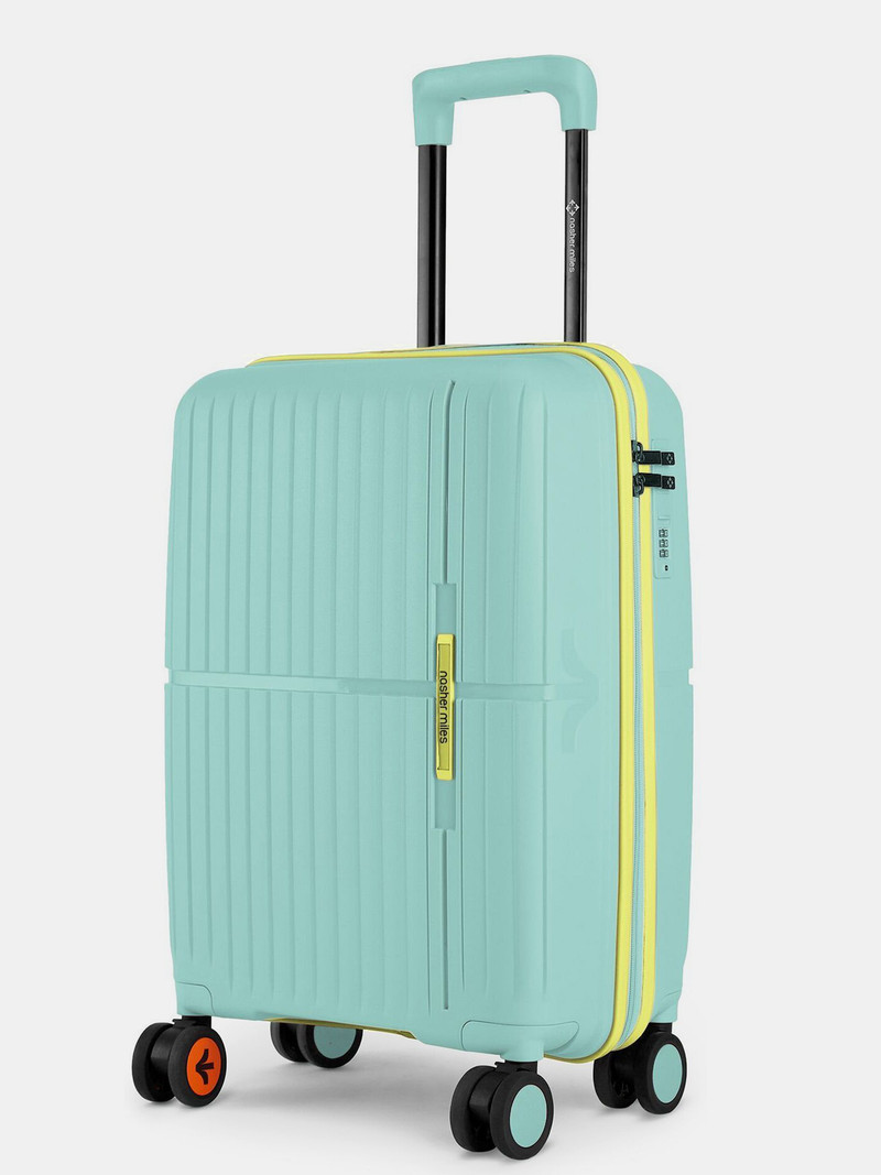 Nasher Miles NASHER MILES Small Cabin Suitcase (55 cm) 8 Wheels - Hard-Polypropylene Luggage Cool Mint 55cm Trolley Bag - Blue