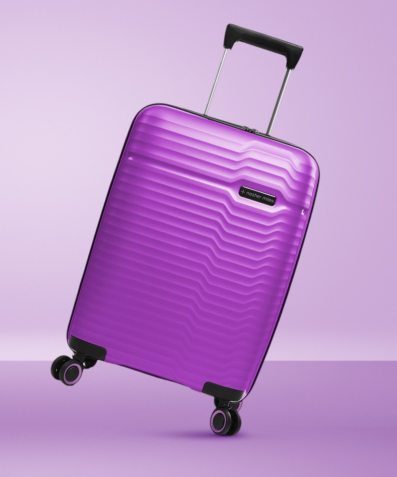 Nasher Miles NASHER MILES Small Cabin Suitcase (55 cm) 4 Wheels - Sahara Hard-sided Polypropylene Cabin Luggage Purple 20 inch |55cm Trolley bag - Purple