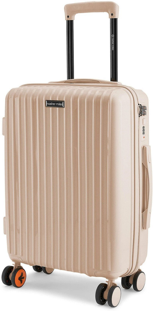 Nasher Miles NASHER MILES Small Cabin Suitcase (55 cm) 8 Wheels - Pondicherry Hardside Polypropylene Peach Trolley - Beige