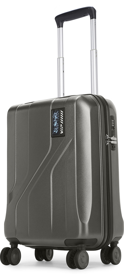 VIP VIP Small Cabin Suitcase (55 cm) 8 Wheels - Augment Premium Hard-Sided Trolley Bag with USB Port & Smart Proximity Sensor - Black