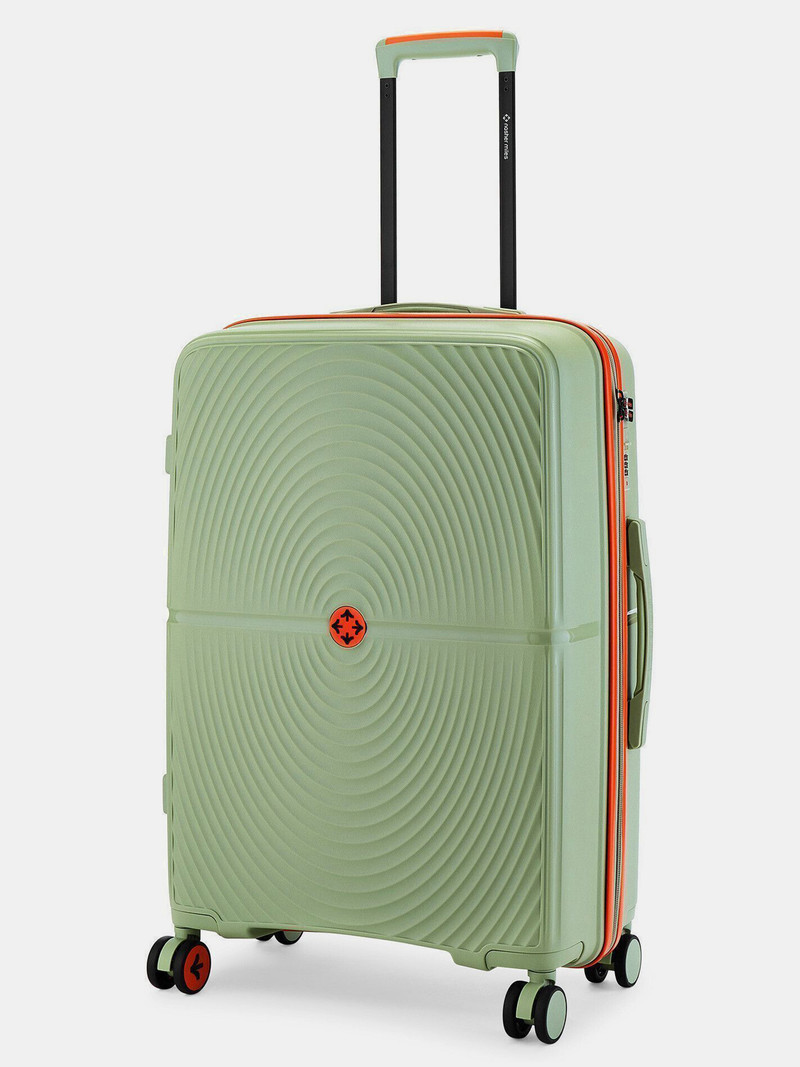 Nasher Miles NASHER MILES Medium Check-in Suitcase (65 cm) 8 Wheels - Bali Polypropylene 24 Inch Travel Suitcase Trolley Bag Lightweight Design - Dark Green
