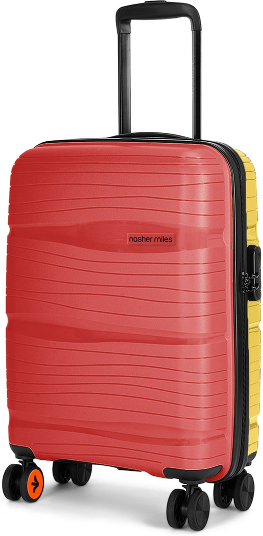 Nasher Miles NASHER MILES Small Cabin Suitcase (55 cm) 8 Wheels - Nicobar Hard-sided Polypropylene Cabin Luggage Red and Yellow 20 inch |55cm Trolley bag - Red, Yellow