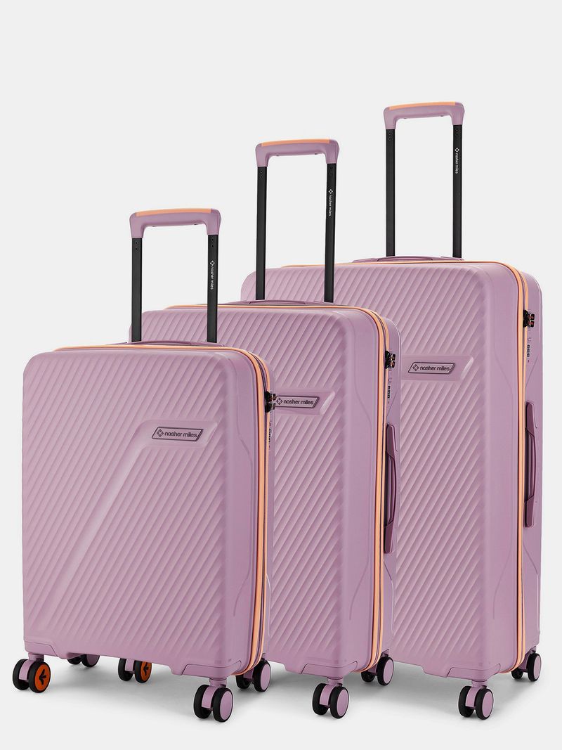Nasher Miles NASHER MILES Hard Body Set of 3 Luggage 8 Wheels - Montreal Hard-Side Polypropylene Luggage Set of 3 (Small Medium Large) Suitcases - Multicolor
