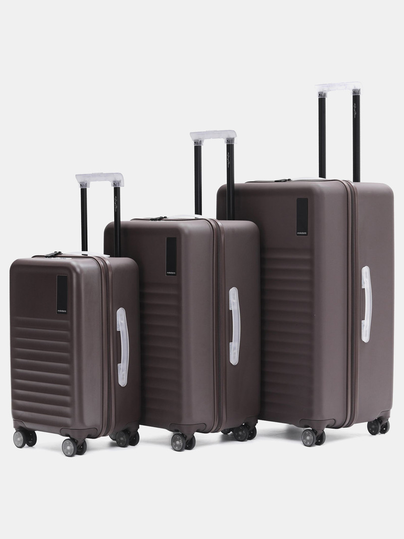 Mokobara Mokobara Hard Body Set of 3 Luggage 8 Wheels - The Aisle Trunk - Set of 3 Luggage (Small 55.5 cm | Medium 65 | Large 75.5cm ) - Brown