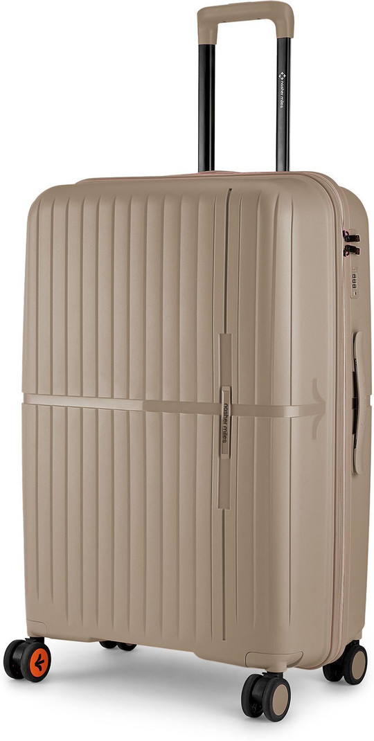 Nasher Miles NASHER MILES Large Check-in Suitcase (75 cm) 8 Wheels - Springfield Hard-Sided Polypropylene Check-in Luggage Champagne 75cm Trolley Bag - Khaki