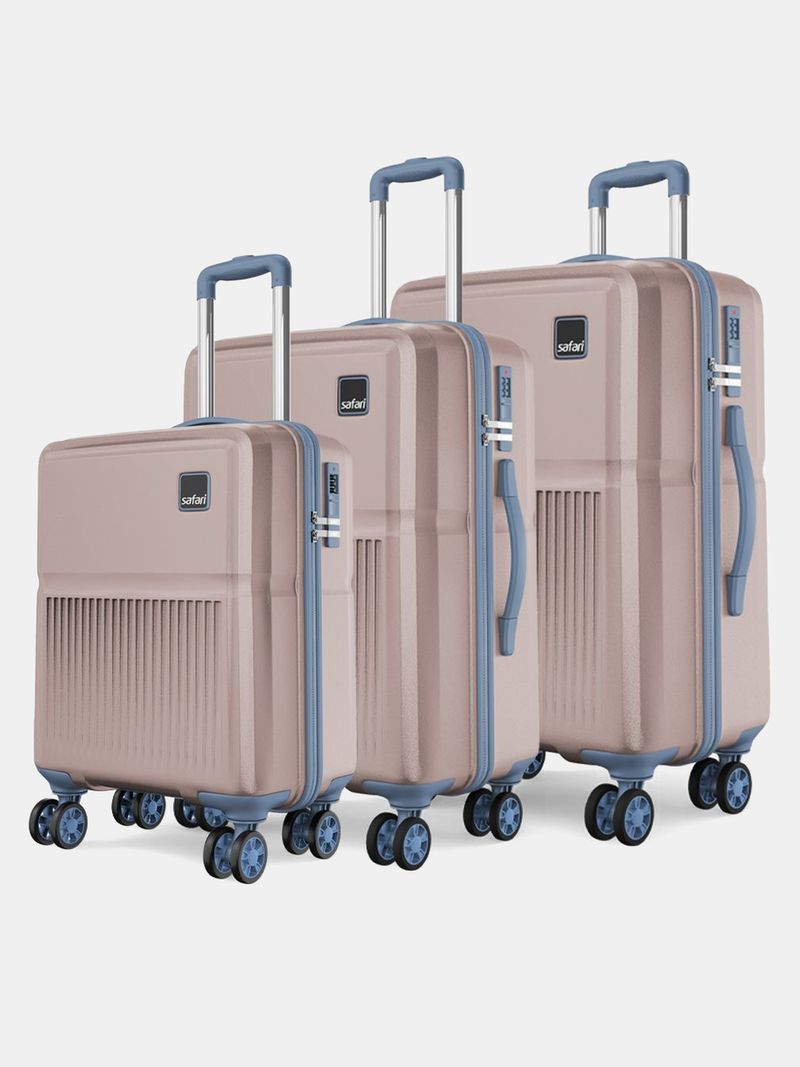 Safari SAFARI Hard Body Set of 3 Luggage 8 Wheels - Auris - Pink