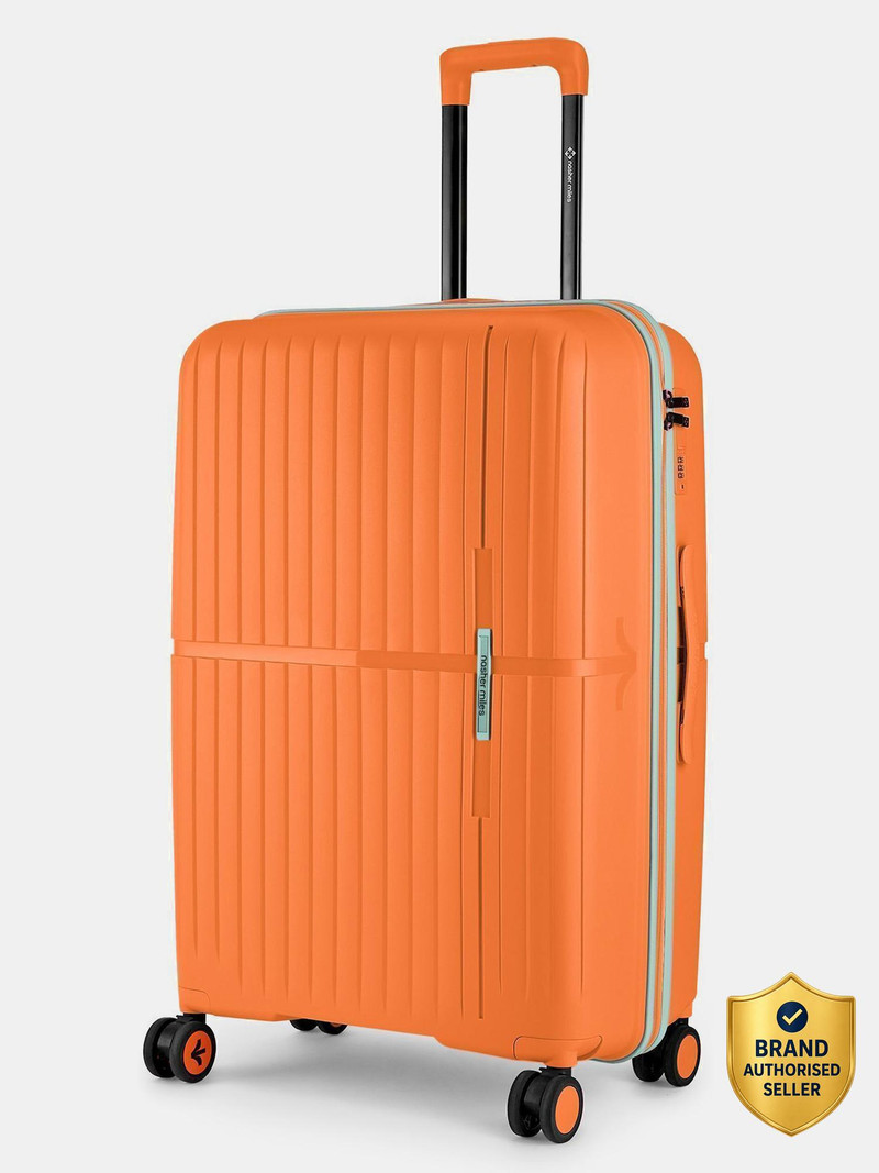 Nasher Miles NASHER MILES Springfield Hard-Sided Polypropylene Check-in Luggage Orange 75cm Trolley Bag Check-in Suitcase 8 Wheels - 28 inch