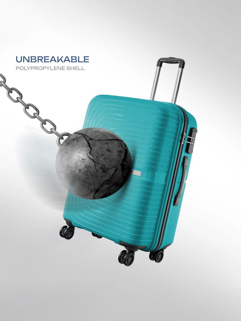 SAFARI Eclipse Neo 66 8-Wheel Suitcase - Teal, Silver - Image 3