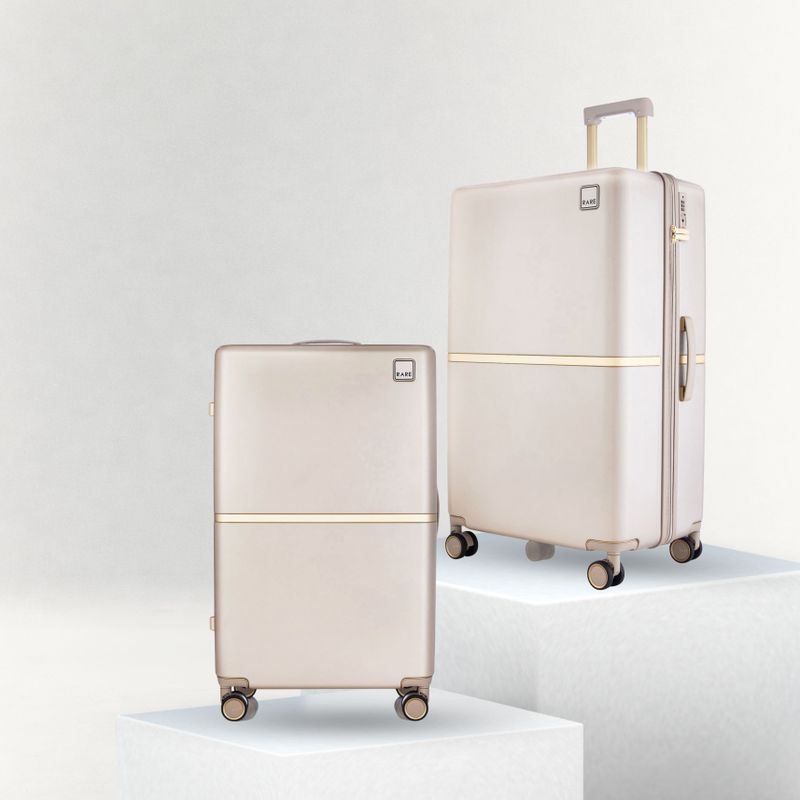 Rare Rabbit Rare Rabbit Hard Body Set of 2 Luggage 8 Wheels - Tony - Beige