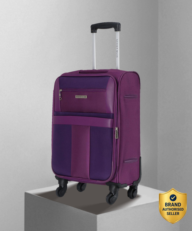 Nasher Miles NASHER MILES Small Cabin Suitcase (55 cm) 4 Wheels - Toledo Expander Soft-Sided Polyester Cabin Luggage Purple 20 inch |55cm Trolley bag