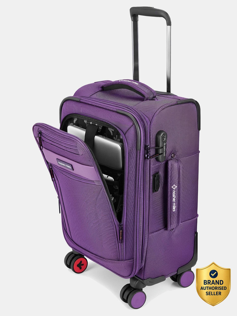 Nasher Miles NASHER MILES Small Cabin Suitcase (55 cm) 8 Wheels - Berlin Expander Soft-Sided Polyester 20 Inch Lightweight Travel Trolley Bag