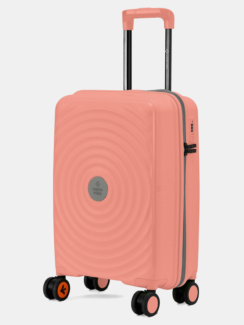 Nasher Miles NASHER MILES Small Cabin Suitcase (55 cm) 8 Wheels - Goa Polypropylene Hard-Sided 20 inch Spinner Trolley Bag for Travel & Business - Beige