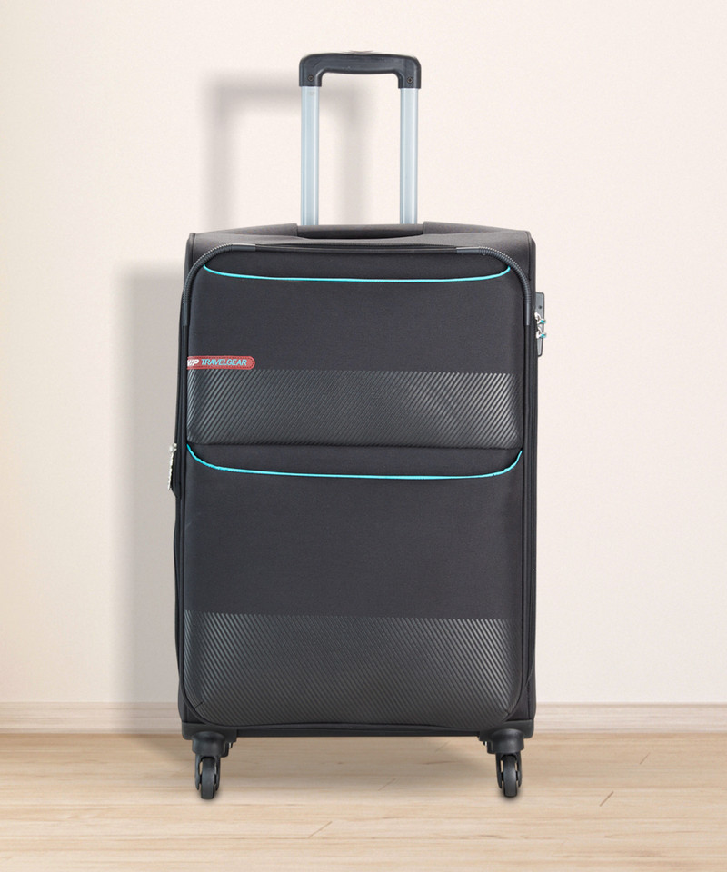 VIP VIP Medium Check-in Suitcase (68 cm) 4 Wheels - Essencia Polyester Softsided Check-in Luggage Smooth Spinning Wheels 69cm Black - Black