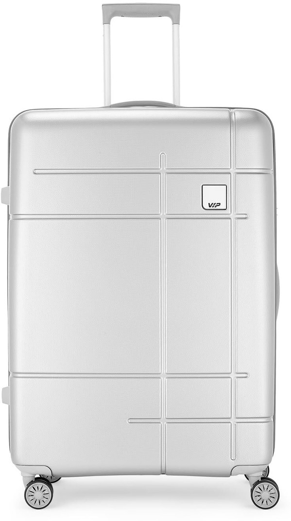 VIP VIP Small Check-in Suitcase (30 inch) 4 Wheels - Trolley Bag with 4 Wheel Spinner Lightweight Luggage for Flight Train and Bus - Grey